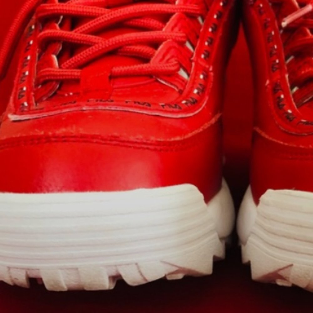 Fila Disruptor 2 Premium Red Sneakers 7 - Picture 8 of 11